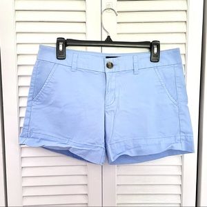 American Eagle Light Blue Midi Stretch Shorts